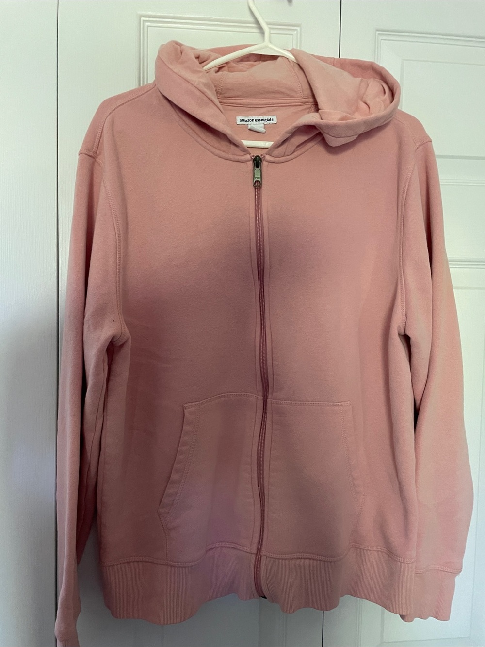 Light Pink Full-Zip Hooded Sweatshirt